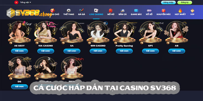 Cá cược hấp dẫn tại casino sv368